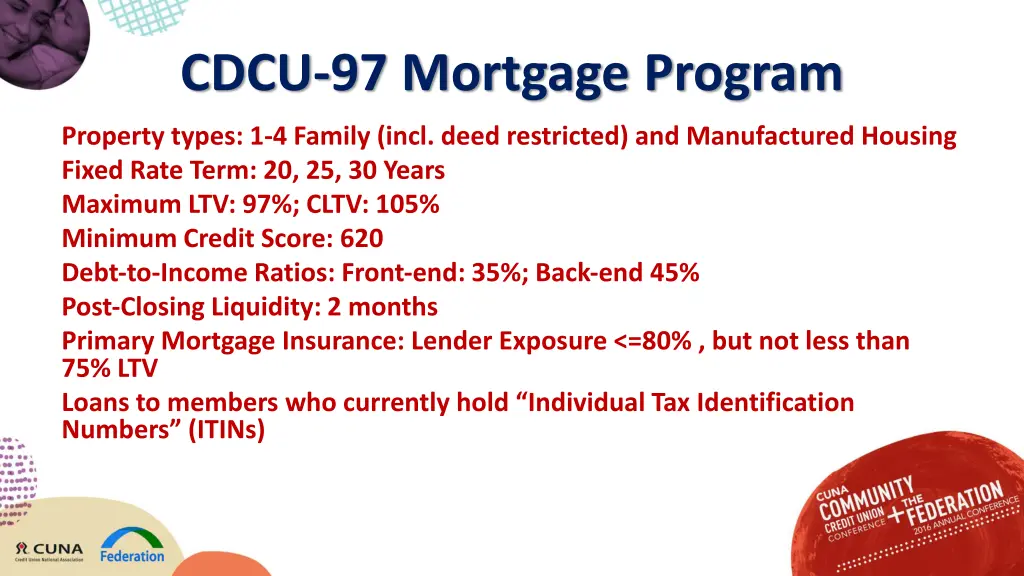 cdcu 97 mortgage program