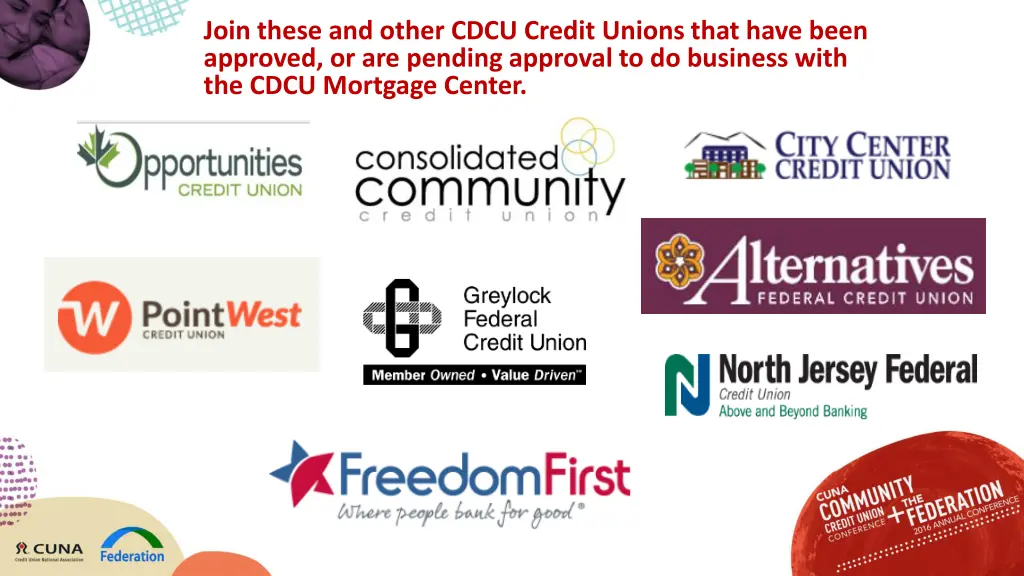 join these and other cdcu credit unions that have