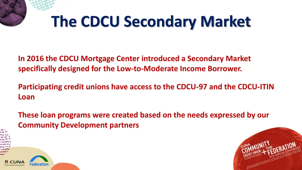 the cdcu secondary market