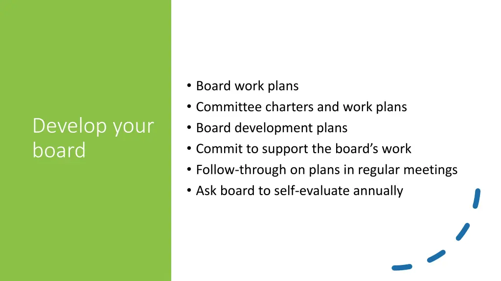 board work plans committee charters and work