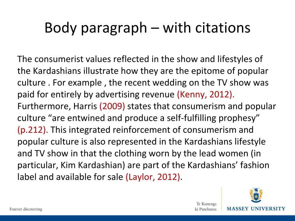 body paragraph with citations