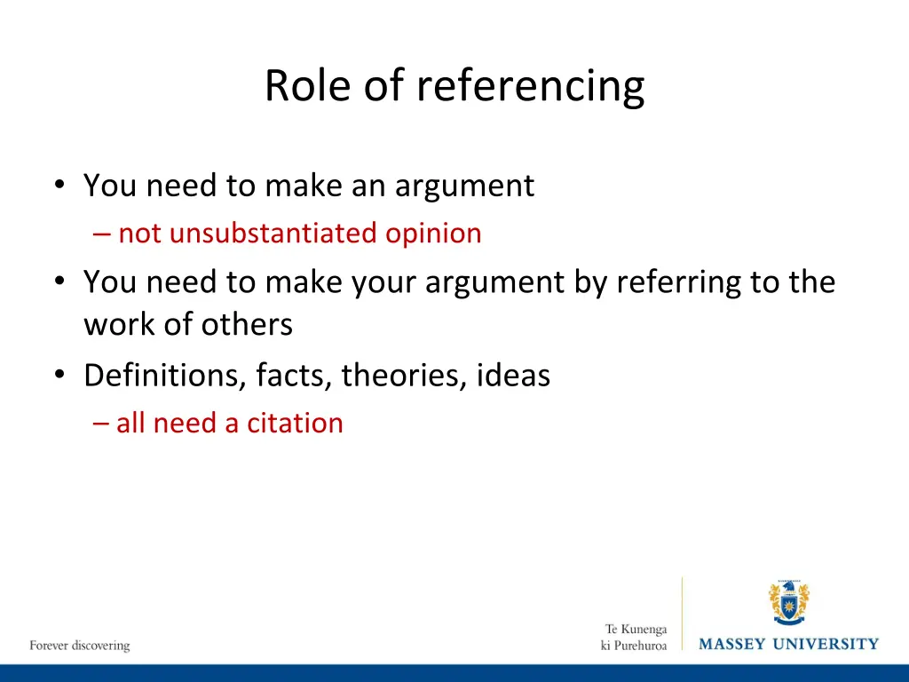 role of referencing