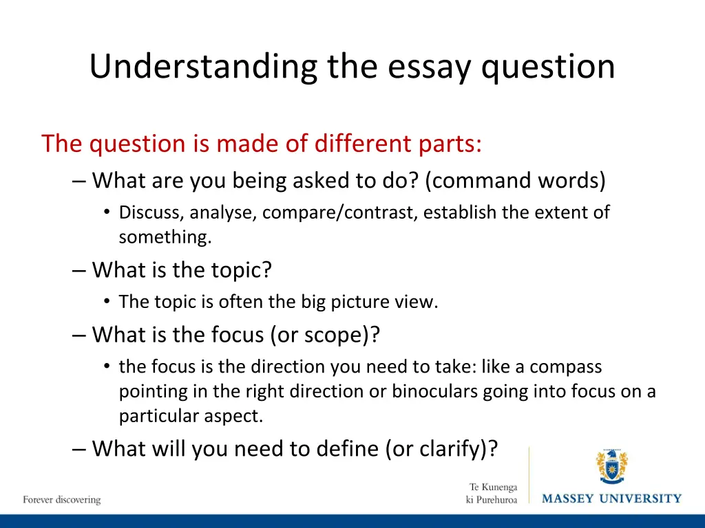 understanding the essay question