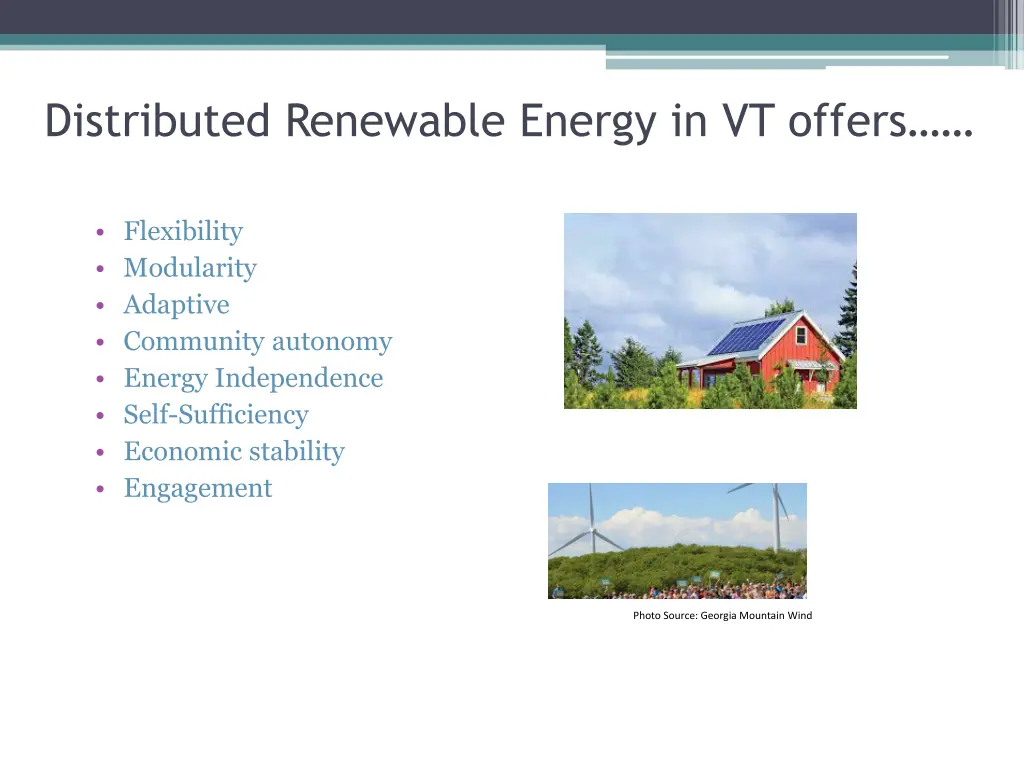 distributed renewable energy in vt offers