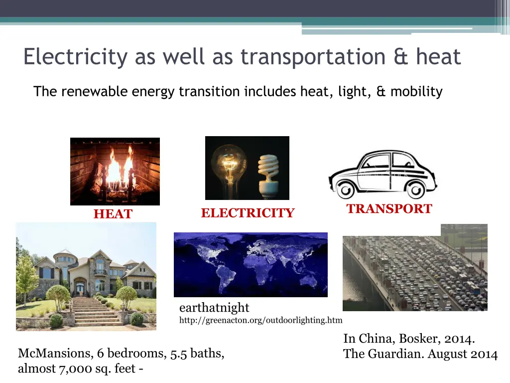 electricity as well as transportation heat