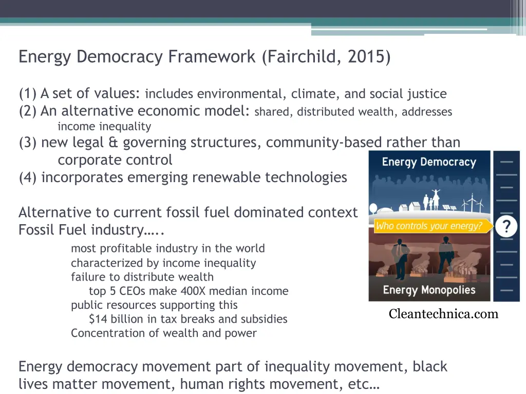 energy democracy framework fairchild 2015