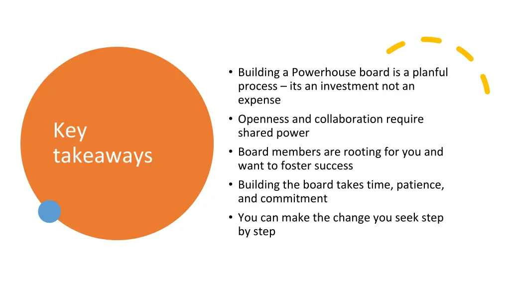 building a powerhouse board is a planful process