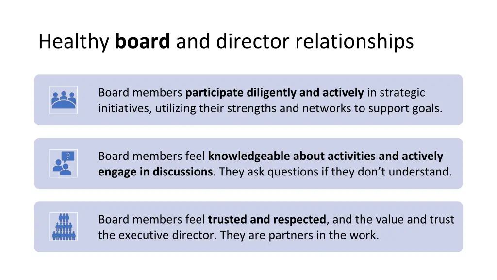 healthy board and director relationships