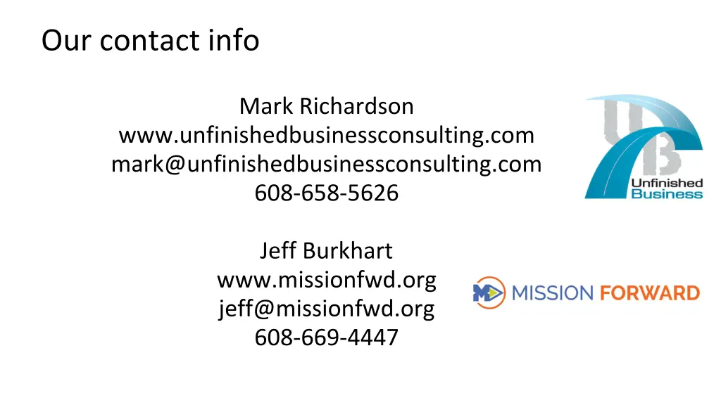 our contact info