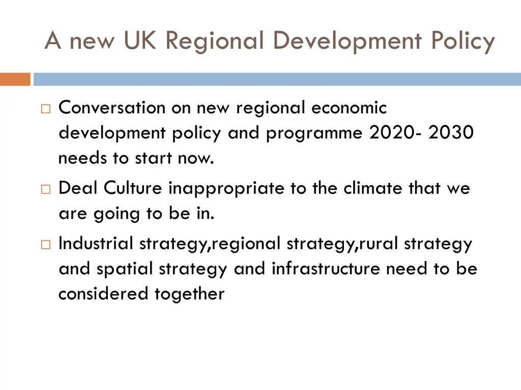 a new uk regional development policy