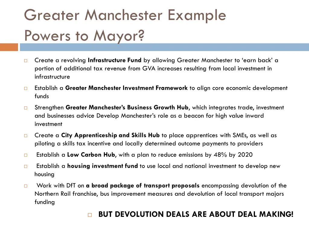 greater manchester example powers to mayor