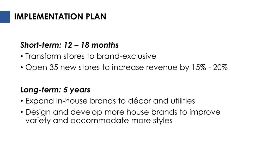 implementation plan