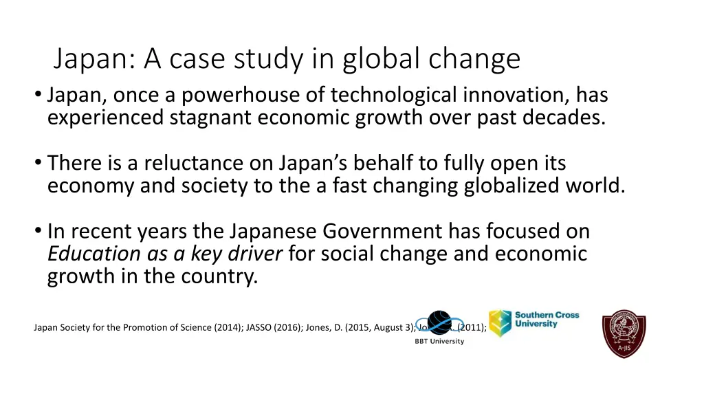 japan a case study in global change japan once