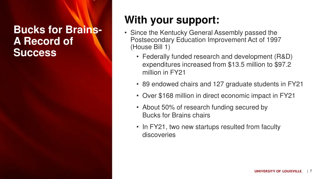 with your support since the kentucky general