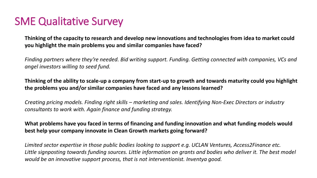 sme qualitative survey sme qualitative survey