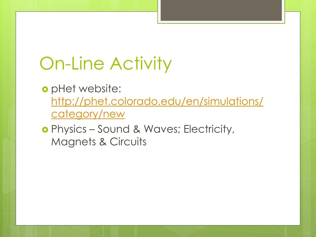 on line activity