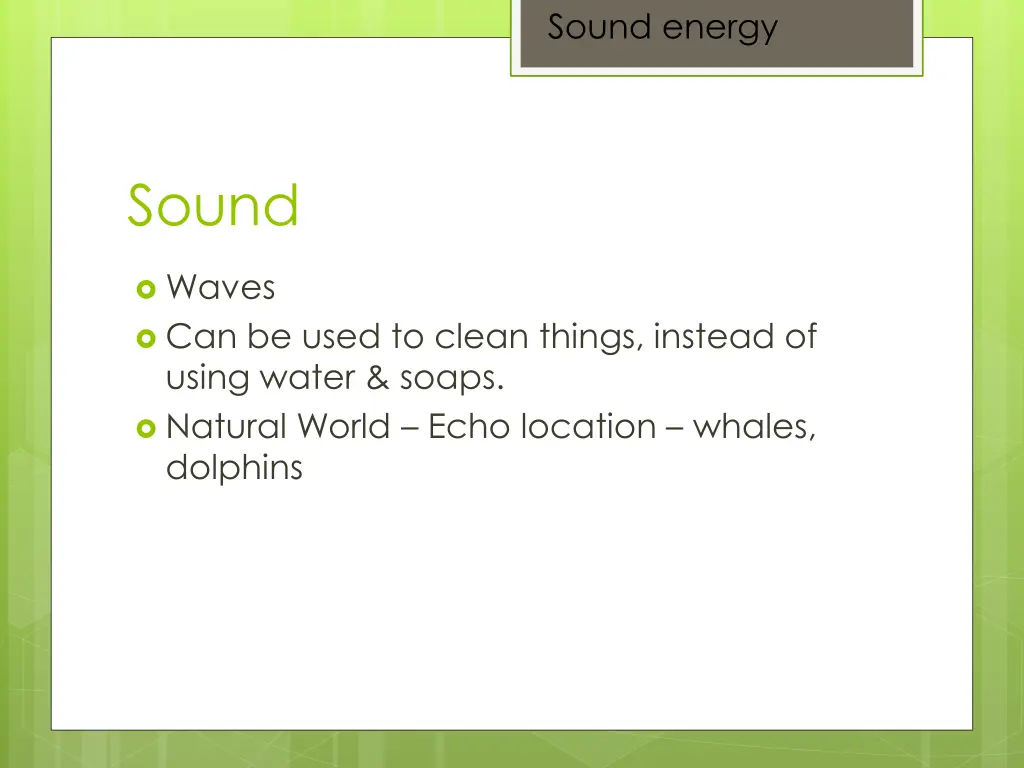 sound energy