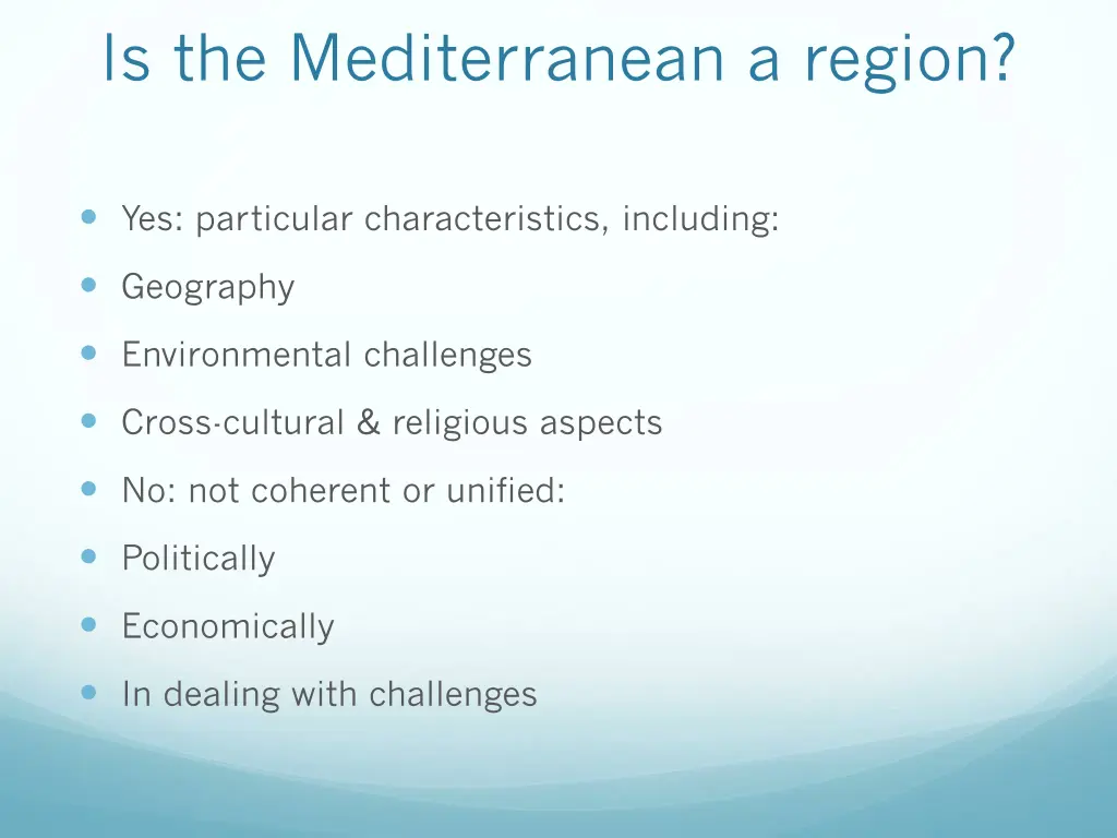 is the mediterranean a region 1