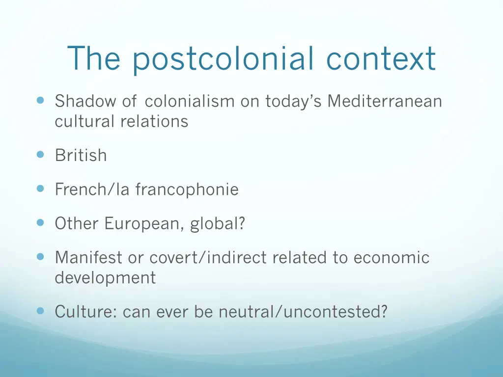 the postcolonial context