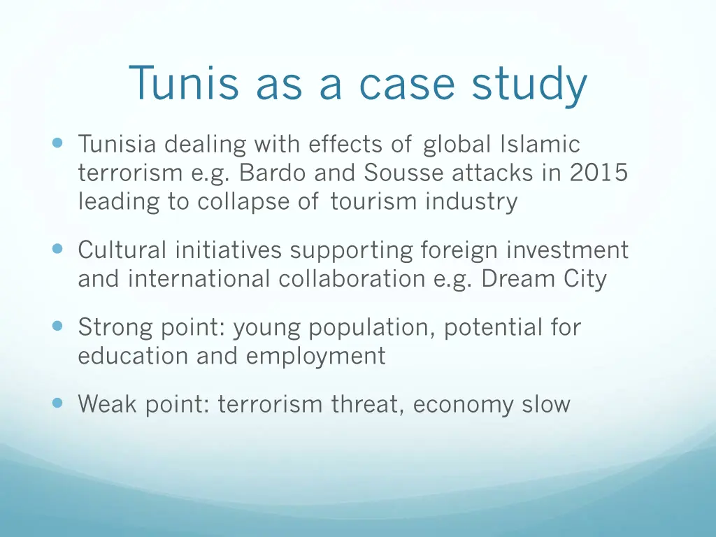 tunis as a case study 1