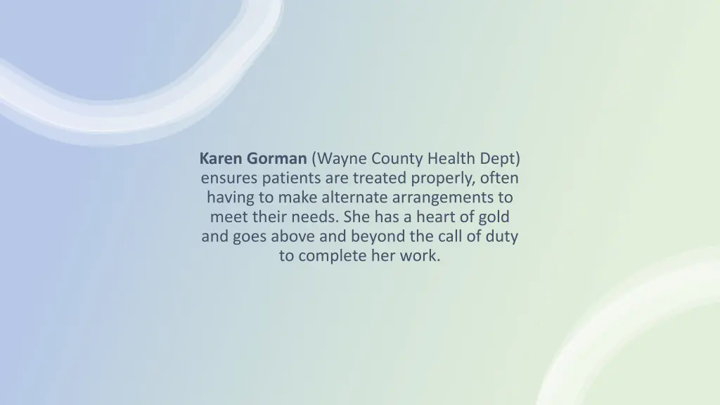 karen gorman wayne county health dept ensures