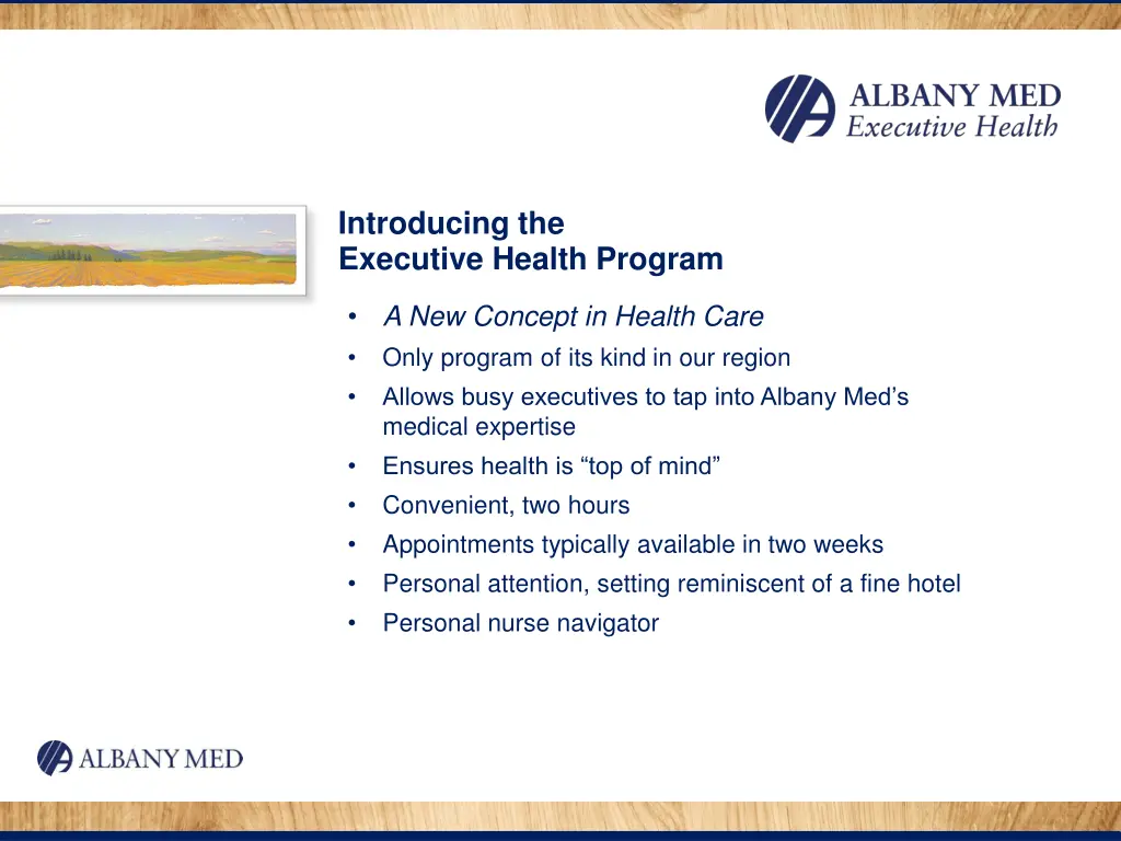 introducing the executive health program