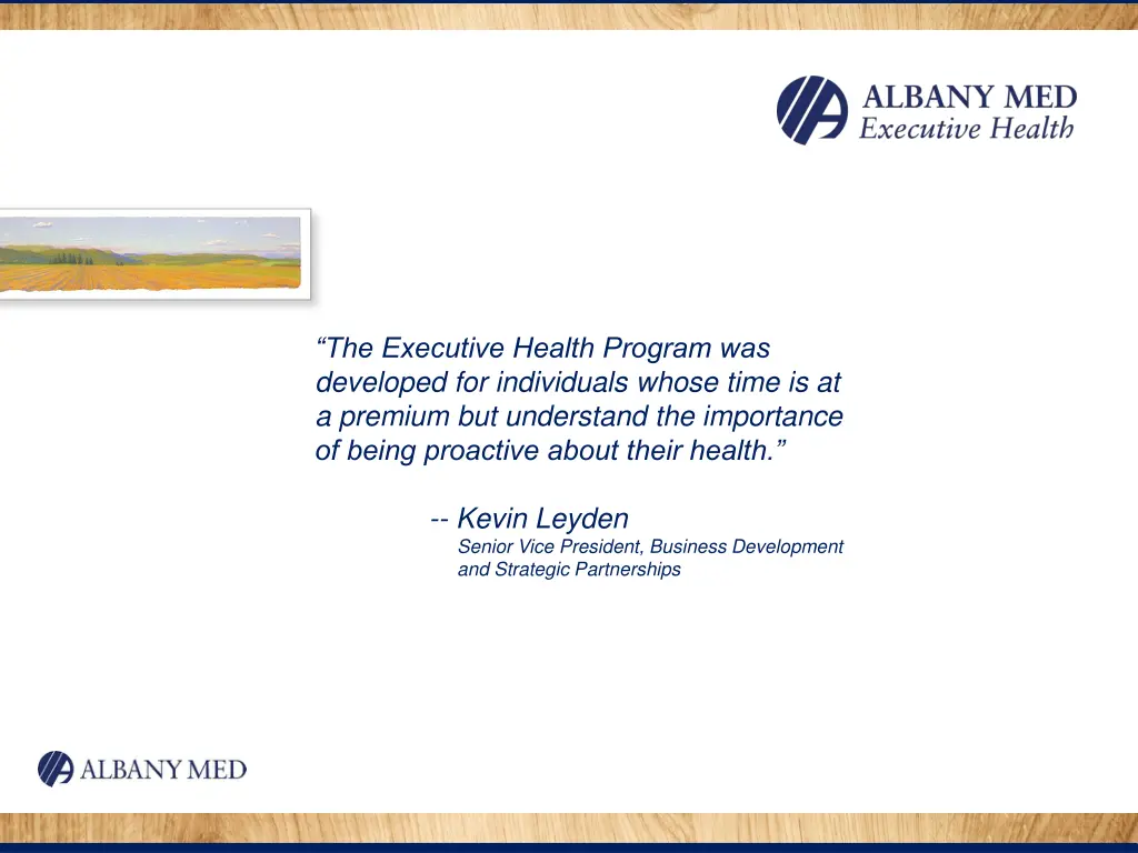 the executive health program was developed