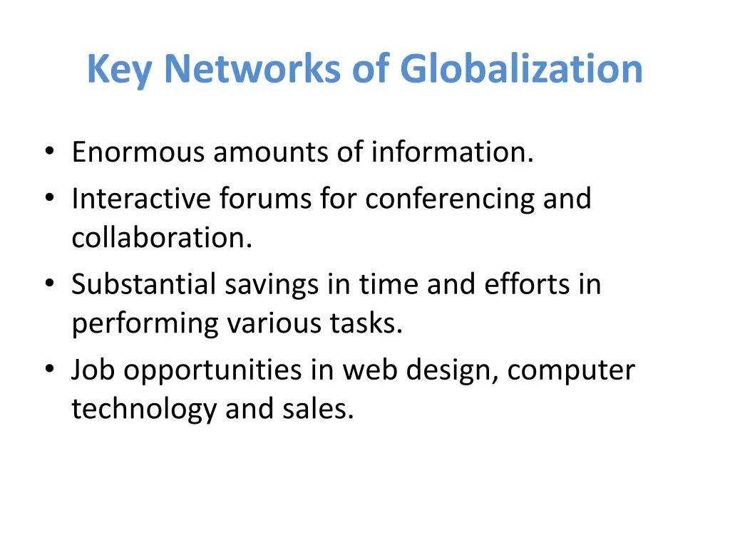 key networks of globalization