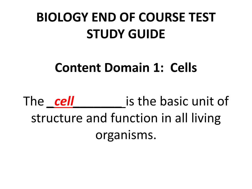 biology end of course test study guide 1