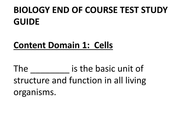 biology end of course test study guide