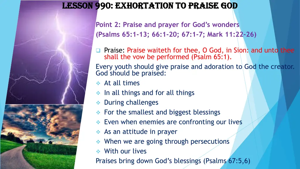 lesson 990 exhortation to praise god lesson 3