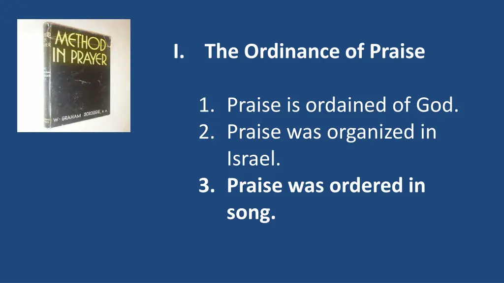 i the ordinance of praise 1