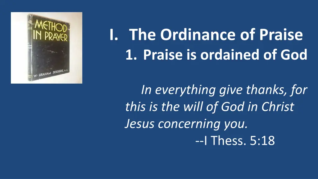 i the ordinance of praise 1 praise is ordained