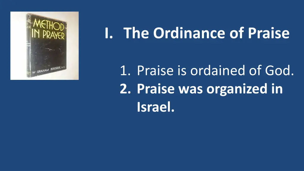 i the ordinance of praise