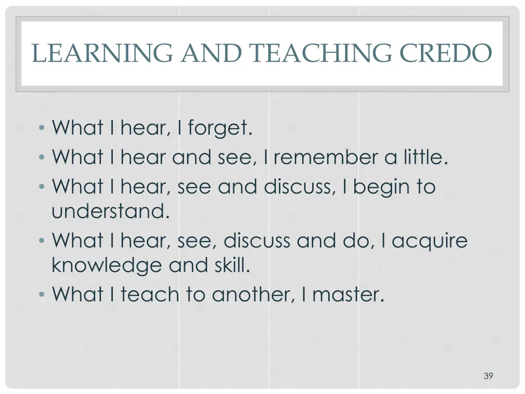 learning and teaching credo