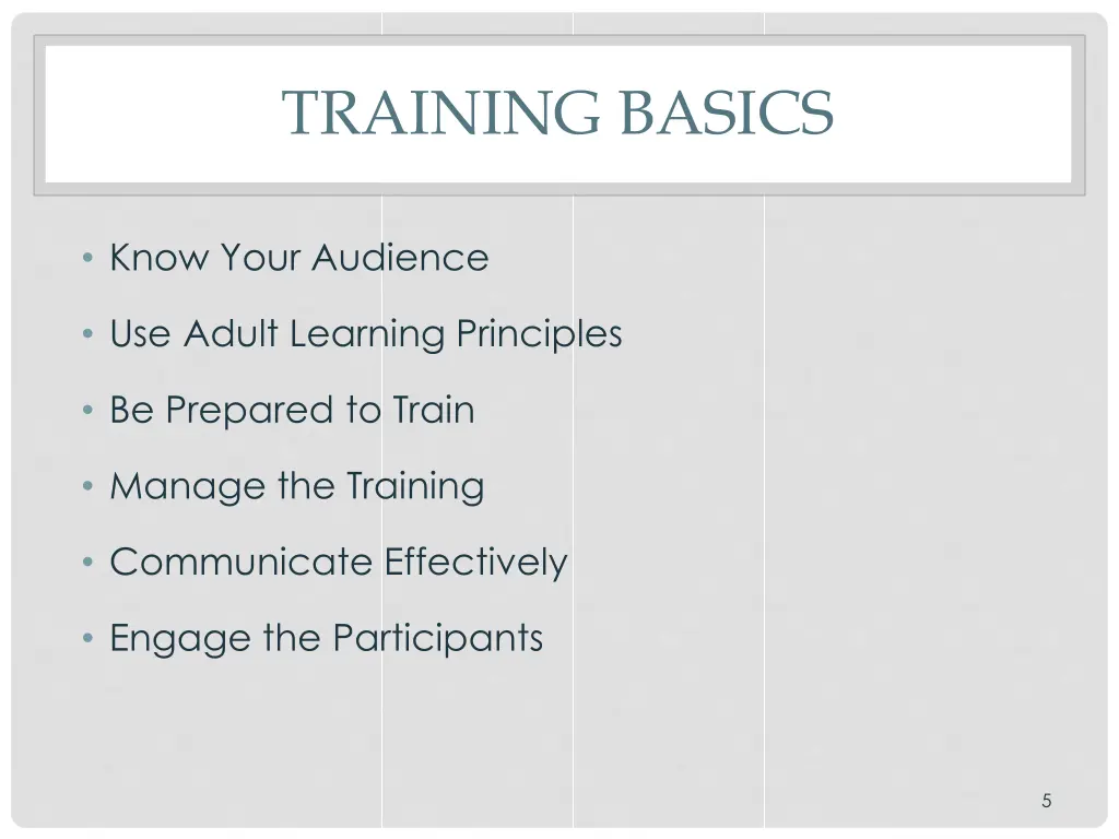 training basics