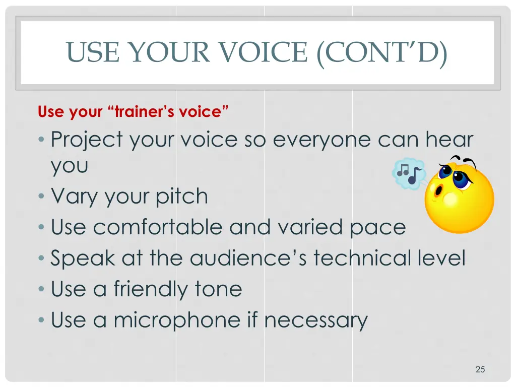 use your voice cont d