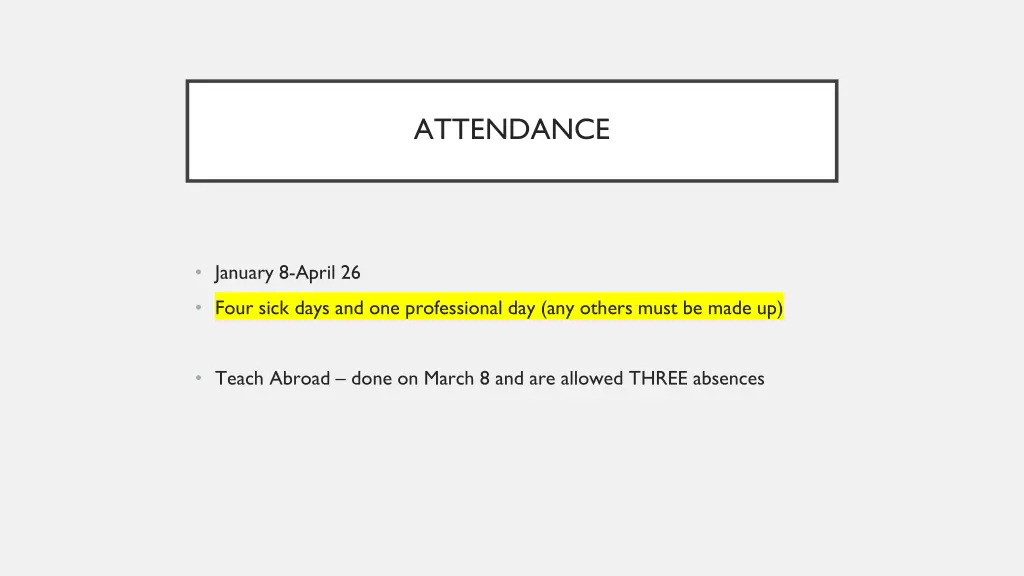 attendance