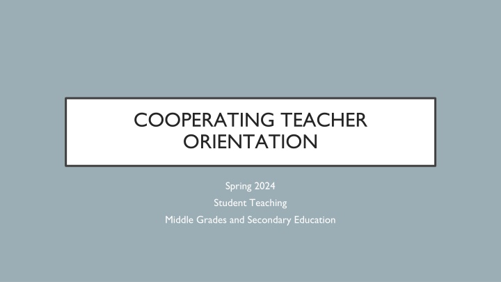 cooperating teacher orientation