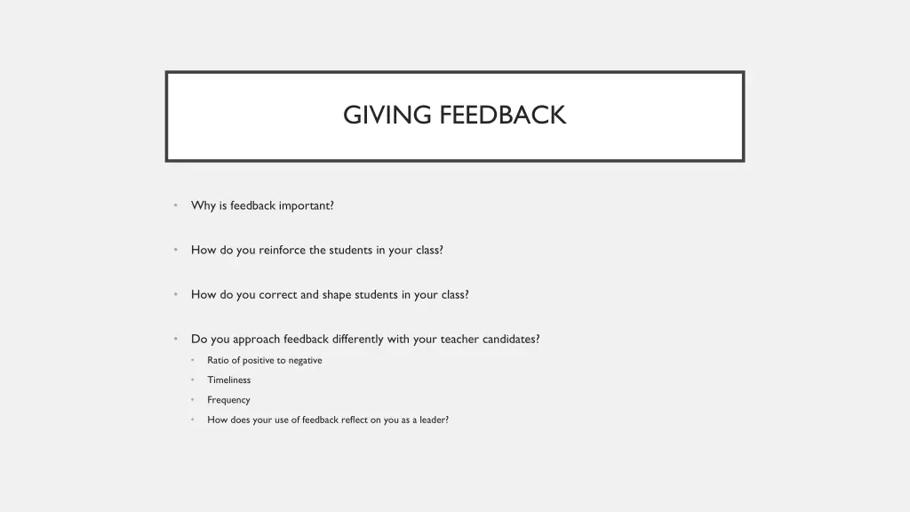 giving feedback