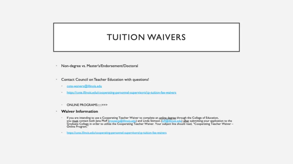 tuition waivers