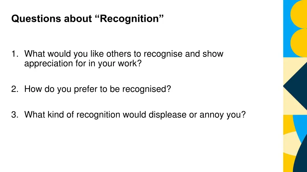 questions about recognition