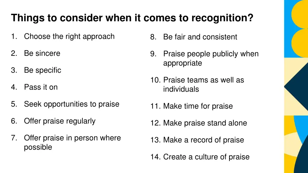 things to consider when it comes to recognition