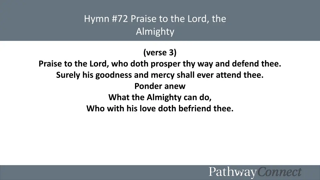 hymn 72 praise to the lord the almighty 1