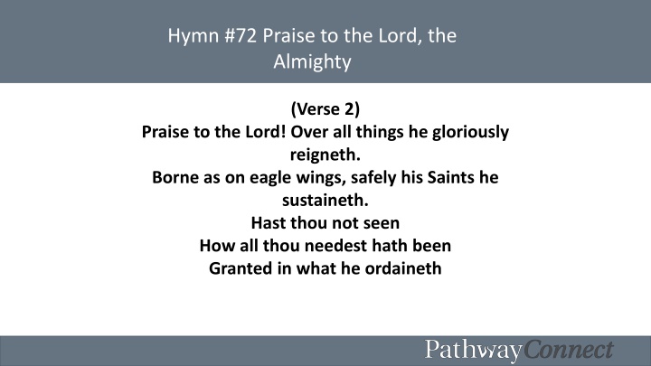 hymn 72 praise to the lord the almighty