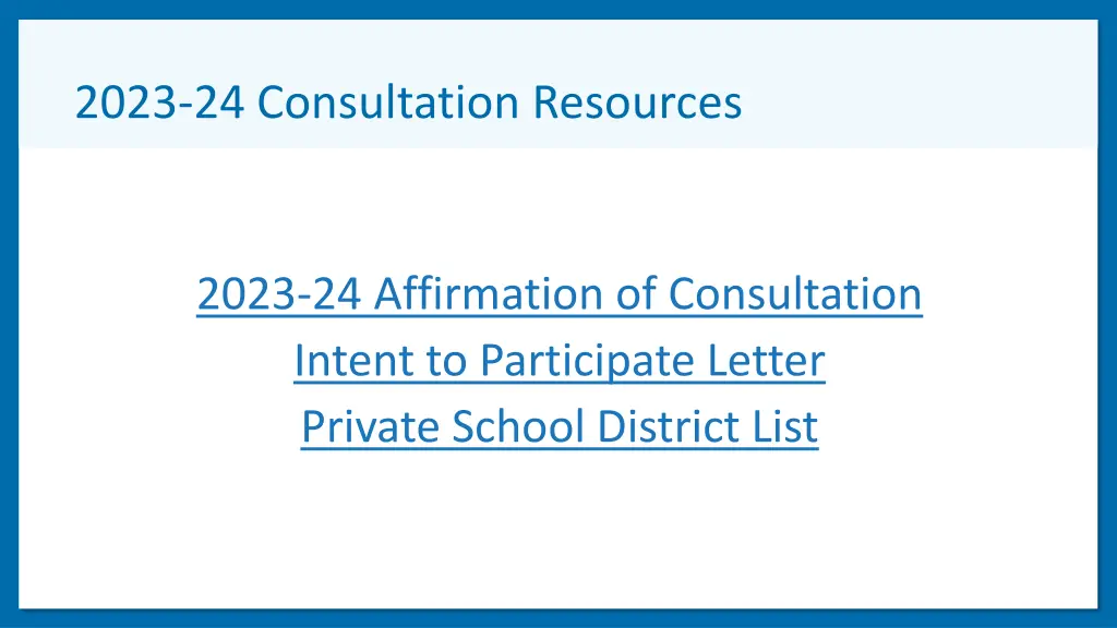 2023 24 consultation resources