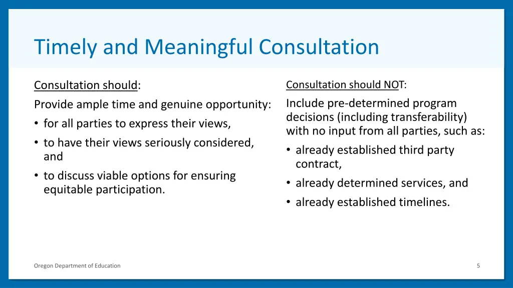 timely and meaningful consultation