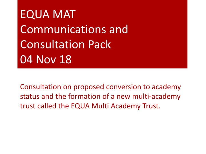 equa mat communications and consultation pack