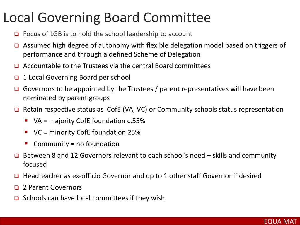 local governing board committee