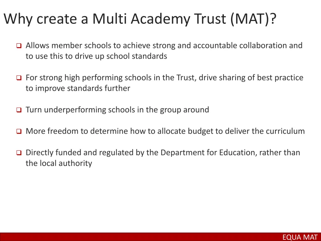 why create a multi academy trust mat